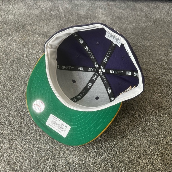 New Era Houston Astros Custom Patch Fitted Hat 7 1/8 Purple Gold NWT Colts .45 - Picture 7 of 11